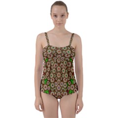 Flower Wreaths And Ornate Sweet Fauna Twist Front Tankini Set by pepitasart