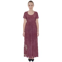 Floral Mauve High Waist Short Sleeve Maxi Dress by vintage2030