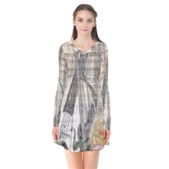 Vintage 1167772 1920 Long Sleeve V-neck Flare Dress by vintage2030