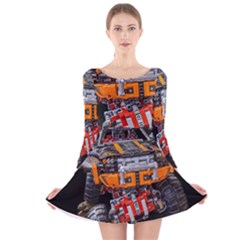 Monster Truck Lego Technic Technic Long Sleeve Velvet Skater Dress by Sapixe