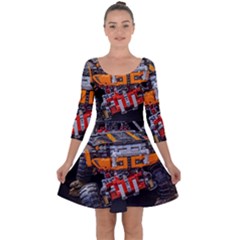 Monster Truck Lego Technic Technic Quarter Sleeve Skater Dress by Sapixe