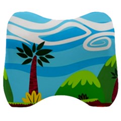 Landscape Background Nature Sky Velour Head Support Cushion by Sapixe