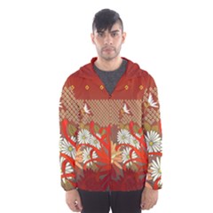 Abstract Background Flower Design Hooded Windbreaker (men) by Sapixe