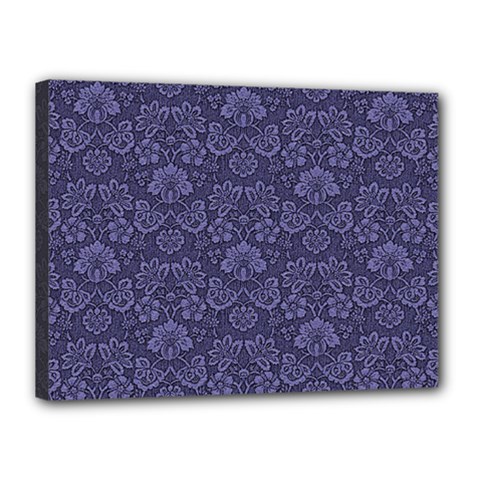 Damask Purple Canvas 16  X 12  (stretched) by vintage2030