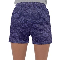 Damask Purple Sleepwear Shorts by vintage2030