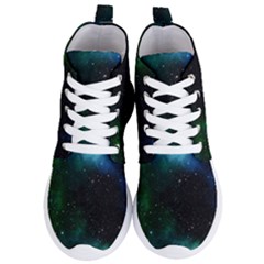 Galaxy Sky Blue Green Women s Lightweight High Top Sneakers by snowwhitegirl