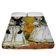 Little Victorian Girls Fitted Sheet (queen Size) by snowwhitegirl