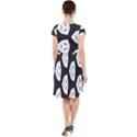 Black And White Cap Sleeve Midi Dress View2