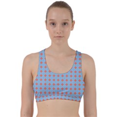 Pastel Mod Blue Orange Circles Back Weave Sports Bra by BrightVibesDesign