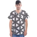 White Background White Texture Men s V-Neck Scrub Top View1