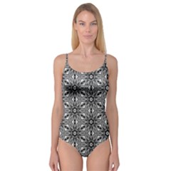 Black And White Pattern Camisole Leotard  by Simbadda