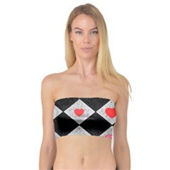 Diamonds Hearts Mosaic Pattern Bandeau Top by Simbadda