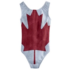 Canada Grunge Flag Kids  Cut-out Back One Piece Swimsuit by Valentinaart