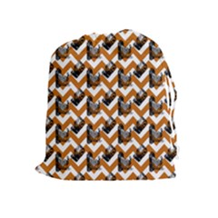 Vintage Camera Chevron Orange Drawstring Pouch (xl) by snowwhitegirl