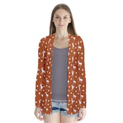 Deer Dots Orange Drape Collar Cardigan by snowwhitegirl