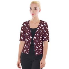 Deer Dots Red Cropped Button Cardigan by snowwhitegirl