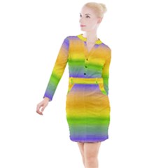 Ombre Button Long Sleeve Dress by Valentinaart