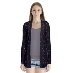 Lines Abstract Print Drape Collar Cardigan by dflcprints