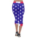 Day Independence July Background Lightweight Velour Capri Leggings  View2