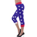 Day Independence July Background Lightweight Velour Capri Leggings  View3