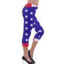 Day Independence July Background Lightweight Velour Capri Leggings  View4