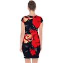 Bright red Roses By FlipStylez Designs Capsleeve Drawstring Dress  View2