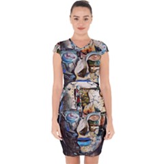 Robot Cyborg Cyberpunk Automation Capsleeve Drawstring Dress  by Simbadda