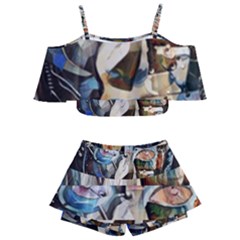 Robot Cyborg Cyberpunk Automation Kids  Off Shoulder Skirt Bikini by Simbadda