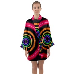 Neon Light Abstract Pattern Lines Long Sleeve Kimono Robe by Simbadda