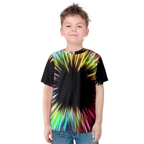 Color Background Structure Lines Kids  Cotton Tee by Simbadda