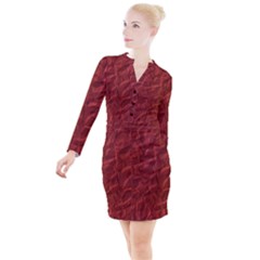 Crumpled Paper Button Long Sleeve Dress by Simbadda