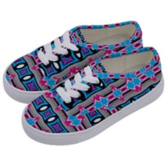 Blue Pink Shapes Rows Jpg                                               Kids  Classic Low Top Sneakers by LalyLauraFLM