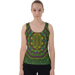 Butterfly Flower Jungle And Full Of Leaves Everywhere Velvet Tank Top by pepitasart