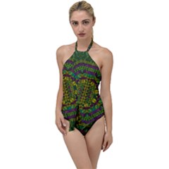 Butterfly Flower Jungle And Full Of Leaves Everywhere Go With The Flow One Piece Swimsuit by pepitasart