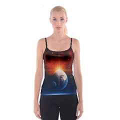 Earth Globe Planet Space Universe Spaghetti Strap Top by Celenk