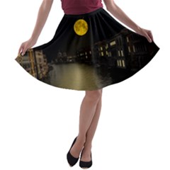 Travel Architecture Tourism Venice A-line Skater Skirt by Celenk