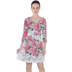 Carnations Flowers Nature Garden Ruffle Dress by Celenk