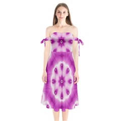 Pattern Abstract Background Art Shoulder Tie Bardot Midi Dress by Celenk