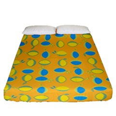 Lemons Ongoing Pattern Texture Fitted Sheet (queen Size) by Celenk