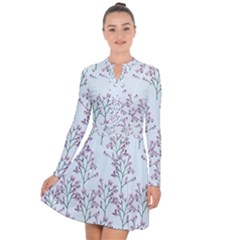 Flower Pattern Pattern Design Long Sleeve Panel Dress by Celenk