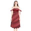 Tube Plastic Red Rip Shoulder Tie Bardot Midi Dress View1