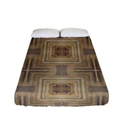 Abstract Wood Design Floor Texture Fitted Sheet (full/ Double Size) by Celenk