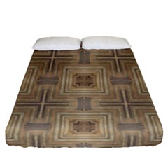 Abstract Wood Design Floor Texture Fitted Sheet (queen Size) by Celenk