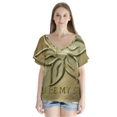 You Are My Star V-neck Flutter Sleeve Top by NSGLOBALDESIGNS2