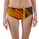 Orange Pink Sketchy Abstract Arch Reversible Mid-Waist Bikini Bottoms View1