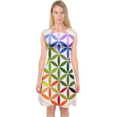 Mandala Rainbow Colorful Reiki Capsleeve Midi Dress by Simbadda