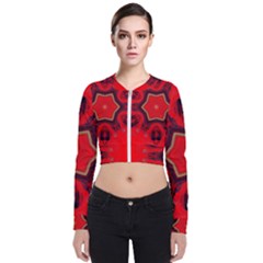 Chakra Art Heart Healing Red Zip Up Bomber Jacket by Simbadda