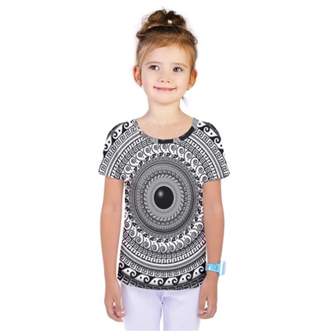 Graphic Design Round Geometric Kids  One Piece Tee by Simbadda