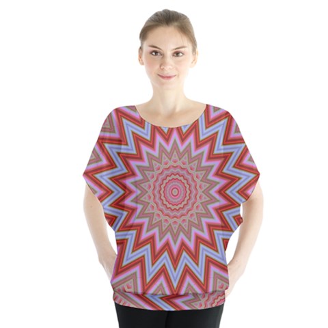 Abstract Art Abstract Background Art Pattern Batwing Chiffon Blouse by Simbadda