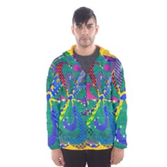 Mandala Abstract Background Image Hooded Windbreaker (men) by Simbadda